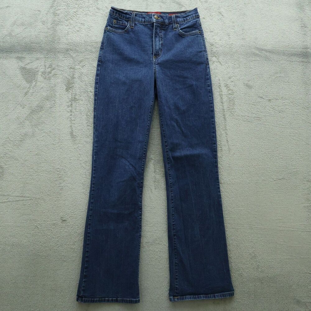 NYDJ Jeans Women's Size 4 Blue Mid-Rise Bootcut Denim 32" Inseam Stretch
